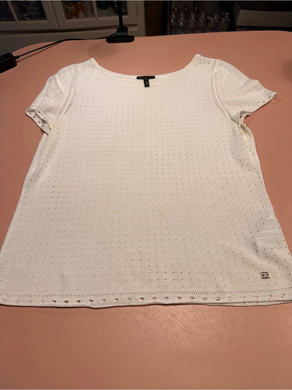 Escada womens White Short-Sleeve Knit Top